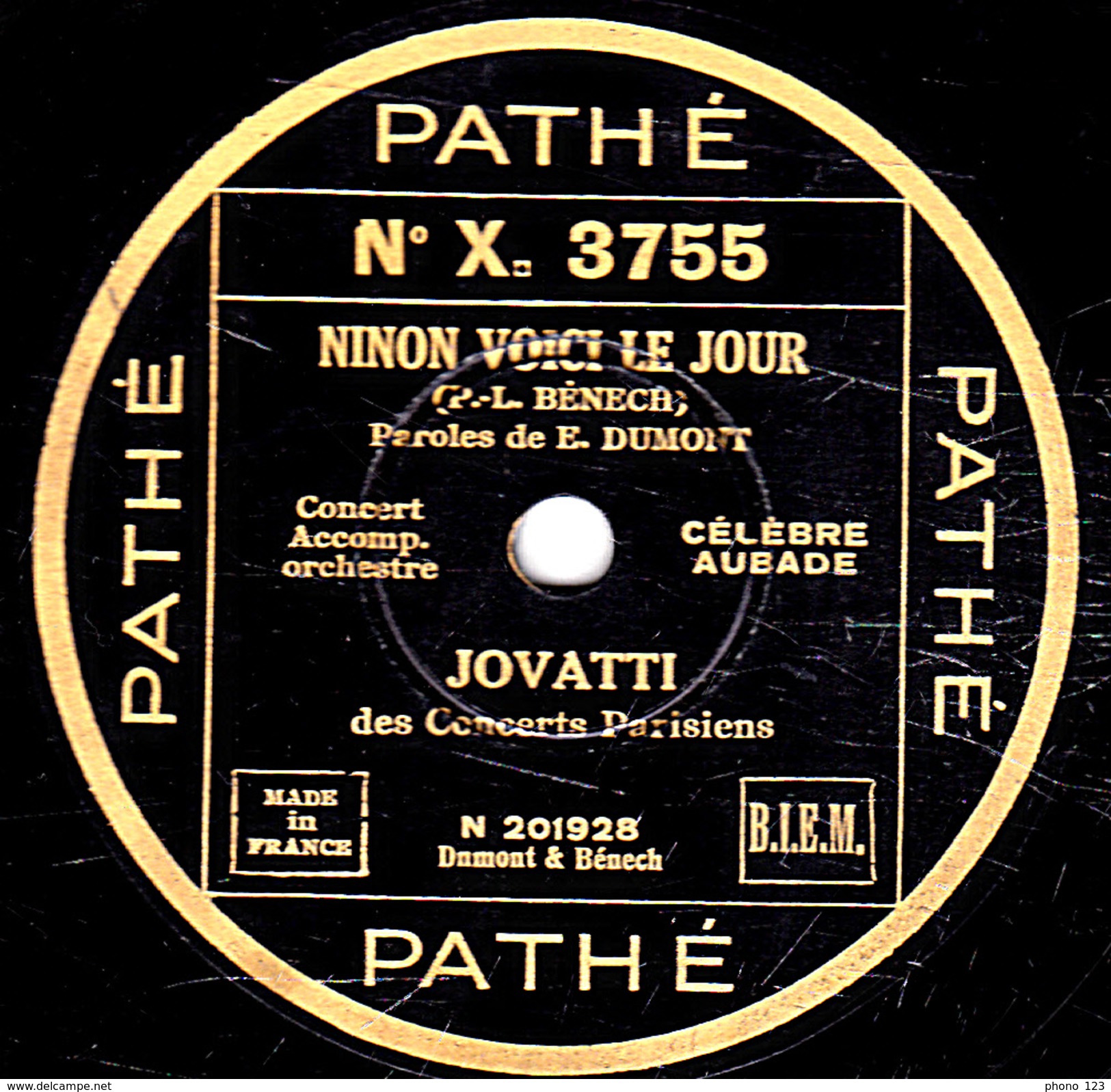 78 T. - 25 Cm - état  B - JOVATTI - MINON VOICI LE JOUR - COMME JE T'AIME - 78 T - Disques Pour Gramophone