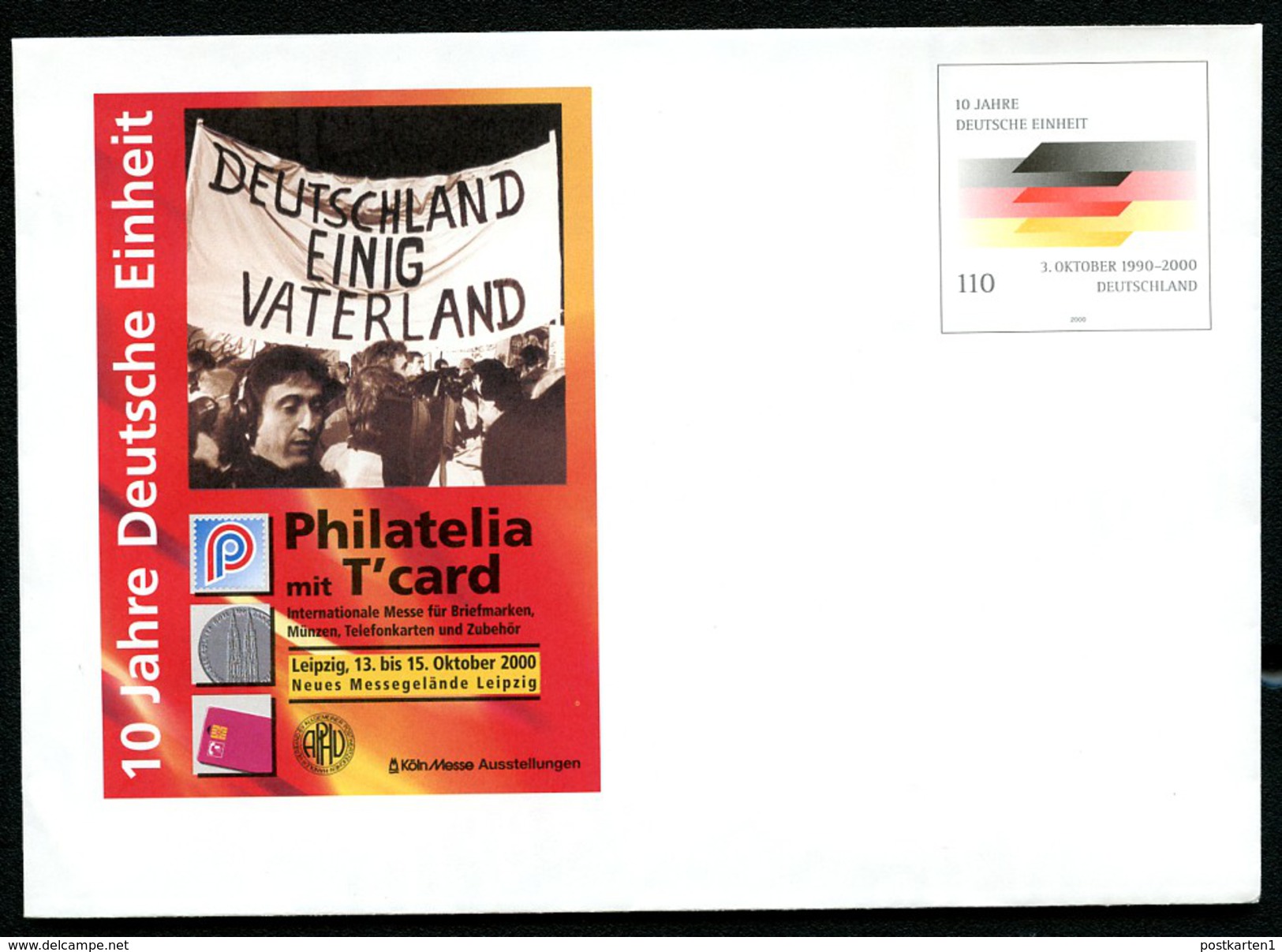 BUND USo16 Sonder-Umschlag 10 JAHRE DEUTSCHE EINHEIT ** 2000 - Briefomslagen - Ongebruikt