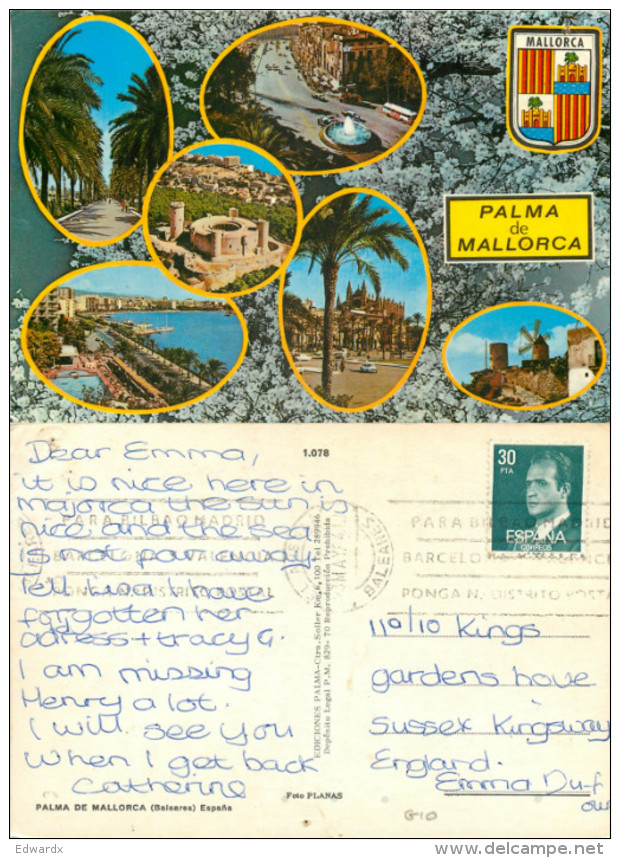Palma, Mallorca, Spain Postcard Posted 1984 Stamp - Mallorca