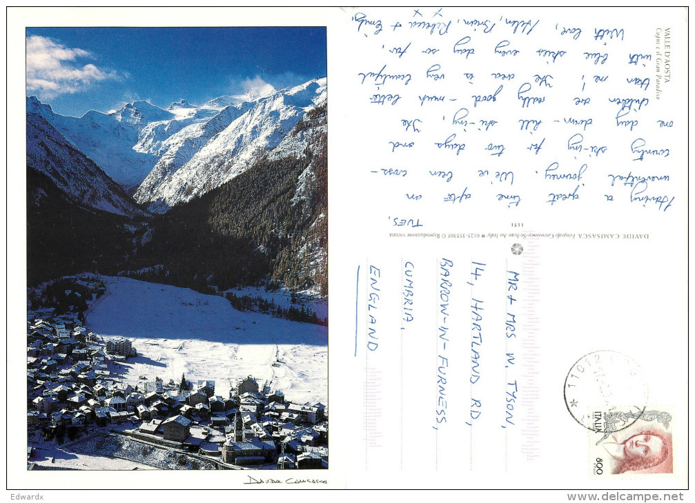 Gran Paradiso, Val D'Aosta , Italy Postcard Posted 2000 Stamp - Aosta