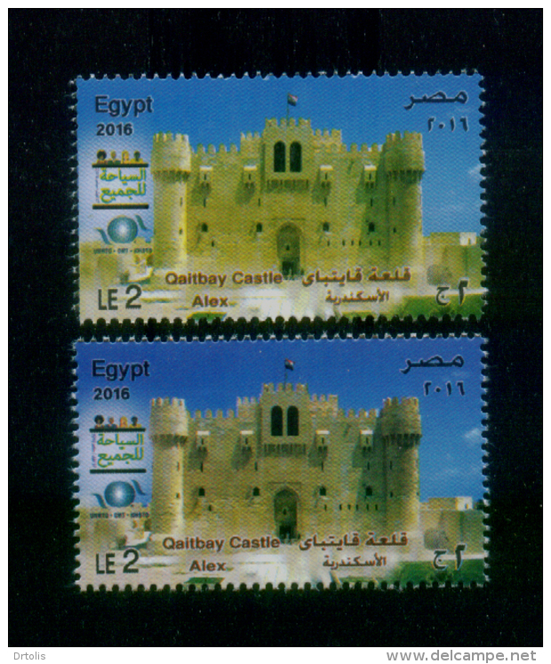 EGYPT / 2016 / COLOR VARIETY / UN / UNWTO / OMT / IOHBTO / WORLD TOURISM DAY / QAITBAY CASTLE ; ALEX. / MNH / VF - Ungebraucht