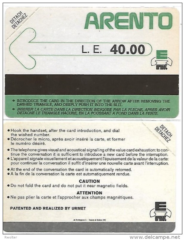 @+ Egypte - ARENTO LE 40.00 - Mantegazza (neuve) - 1988 - Egypte