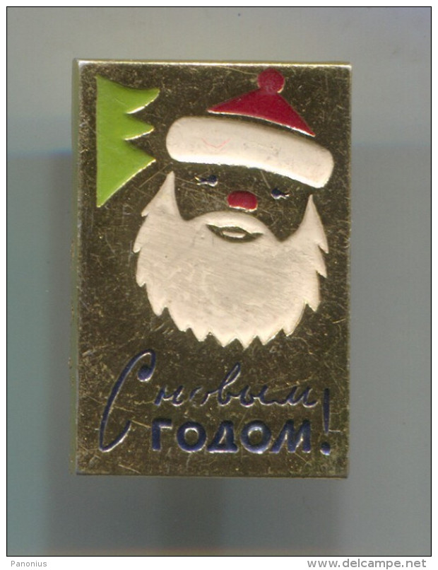 SANTA CLAUS, Weihnachtsmann - Christmas, Weihnachten, Russian (USSR) Vintage Pin Badge, Abzeichen - Kerstmis