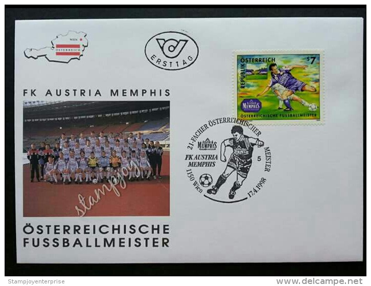 Austria Football 1998 Sport Games Team (stamp FDC) - Otros & Sin Clasificación