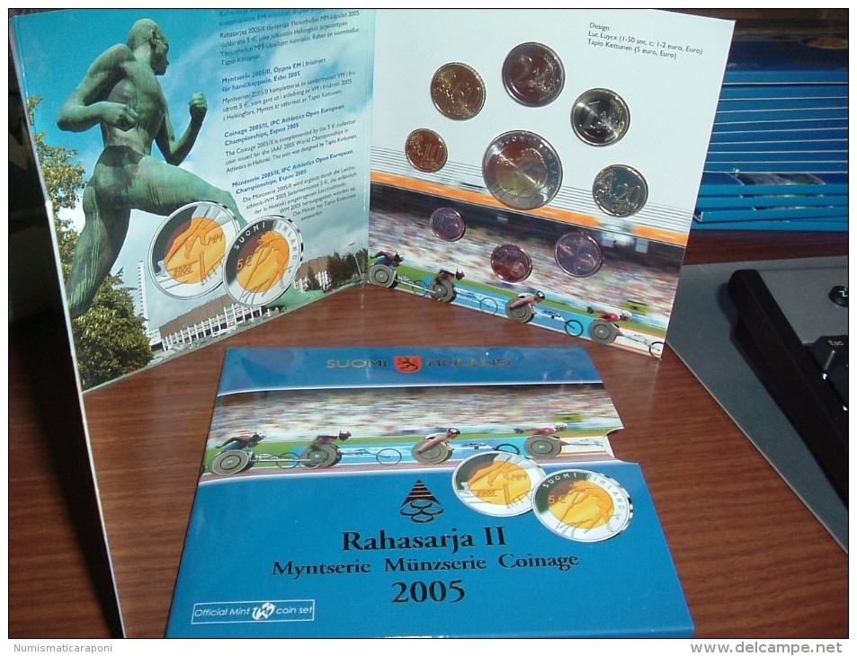 FINLANDIA 2005 Olimpiadi Disabili Con 5 € Commemorativo FDC 9 VALORI - Finlandia