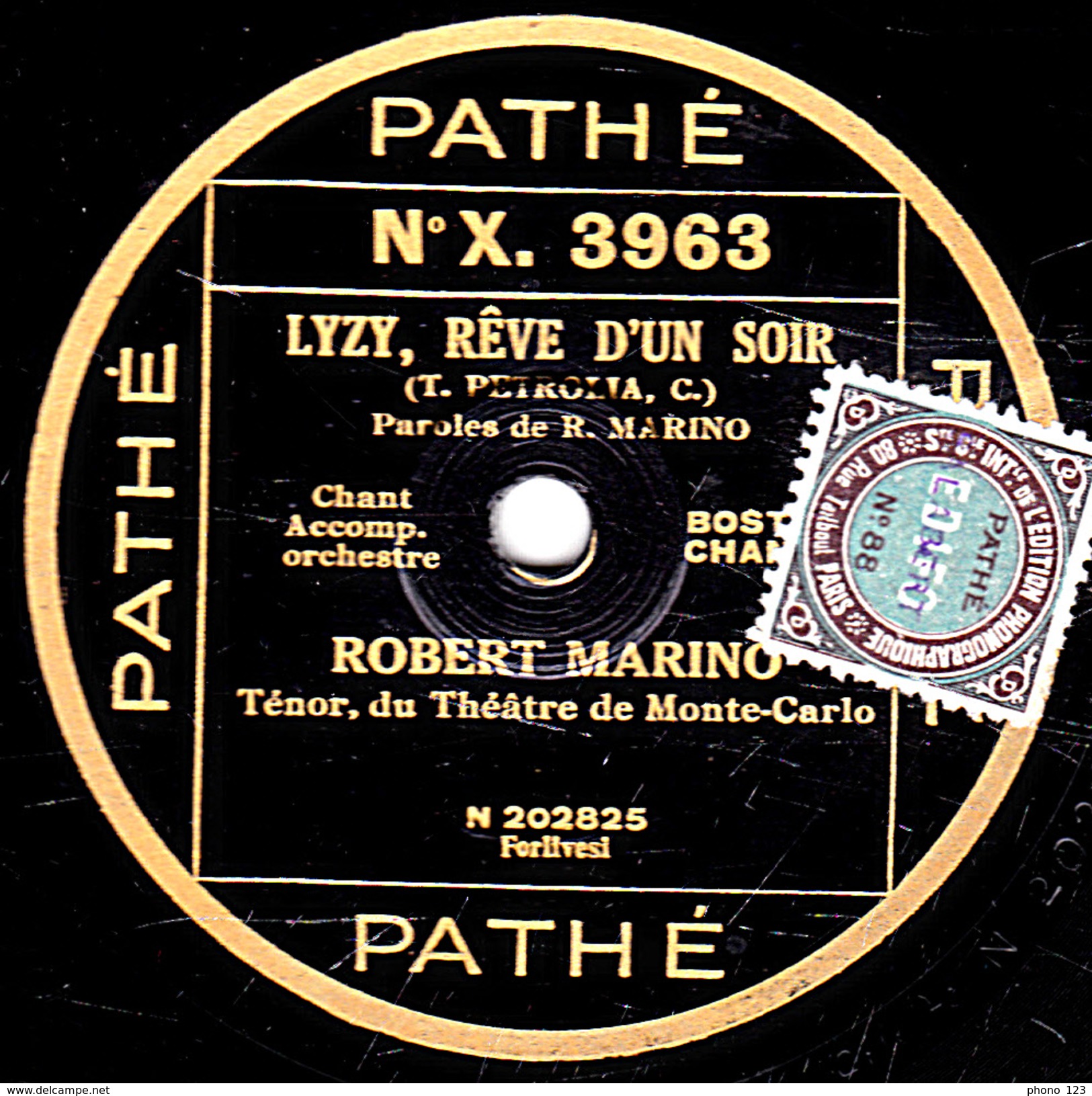 78 T. - 25 Cm - état  B -   ROBERT MARINO - LIZY, RÊVED'UN SOIR  - SUR LES EAUX DU MINNETONKA (EX Mais Choc Sur Le Bord) - 78 T - Disques Pour Gramophone