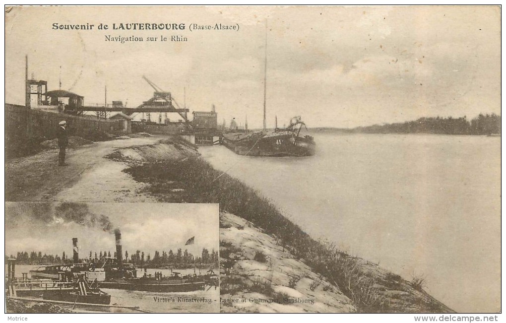 SOUVENIR DE LAUTERBOURG - Navigation Sur Le Rhin, Péniche. - Lauterbourg