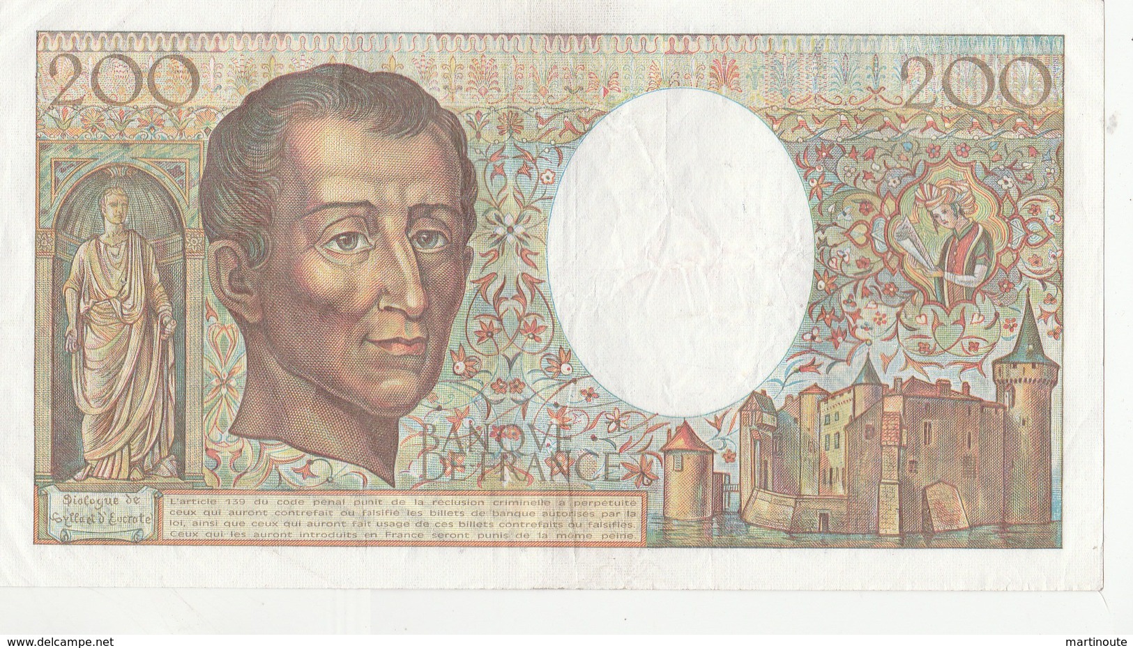 BILLET 200 FRANCS MONTESQUIEU - 200 F 1981-1994 ''Montesquieu''