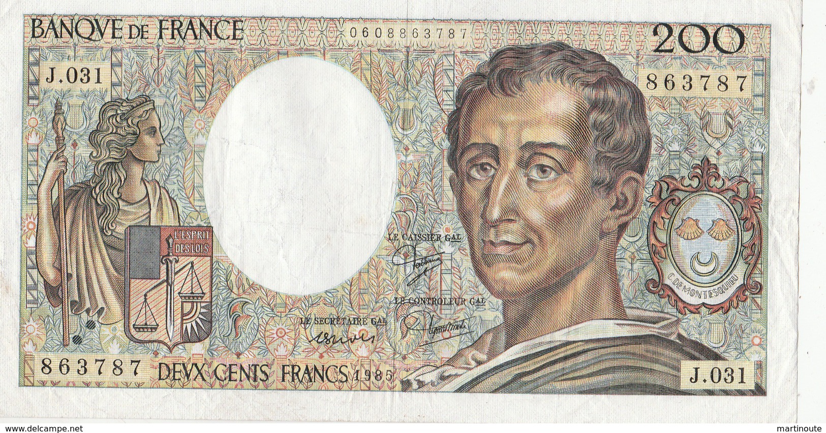 BILLET 200 FRANCS MONTESQUIEU - 200 F 1981-1994 ''Montesquieu''