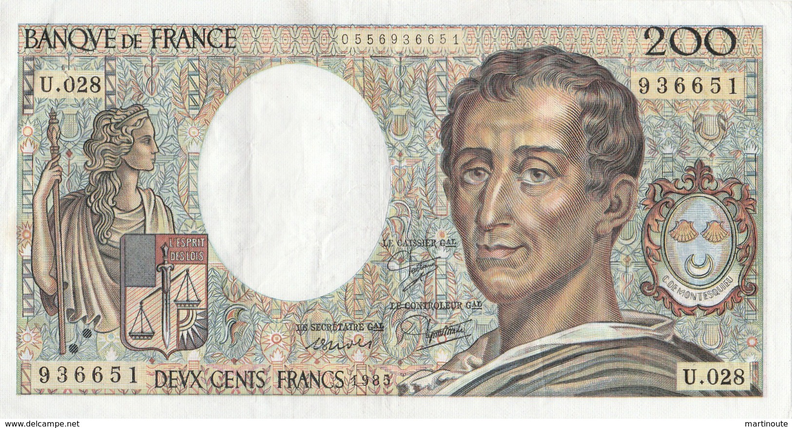 BILLET 200 FRANCS MONTESQUIEU - 200 F 1981-1994 ''Montesquieu''