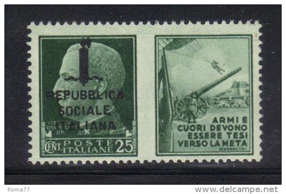 Z997 - RSI , Propaganda Di Guerra " Armi E Cuori..." : Il 25 Cent Verde ** MNH - Propaganda Di Guerra