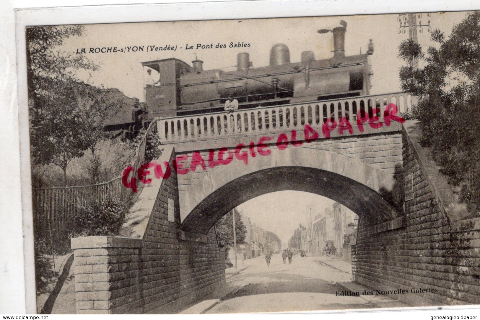 85 - LA ROCHE SUR YON - LE PONT DES SABLES - TRAIN  GARE -1915 - La Roche Sur Yon