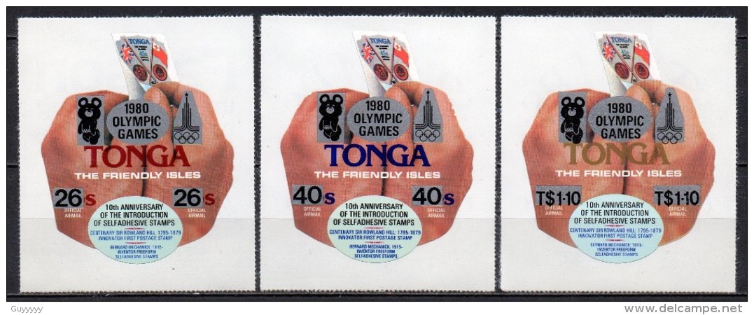Tonga - Service Aérien - 1980 - Yvert N° 158 à 160 **  - Jeux Olympiques De Moscou - Tonga (1970-...)