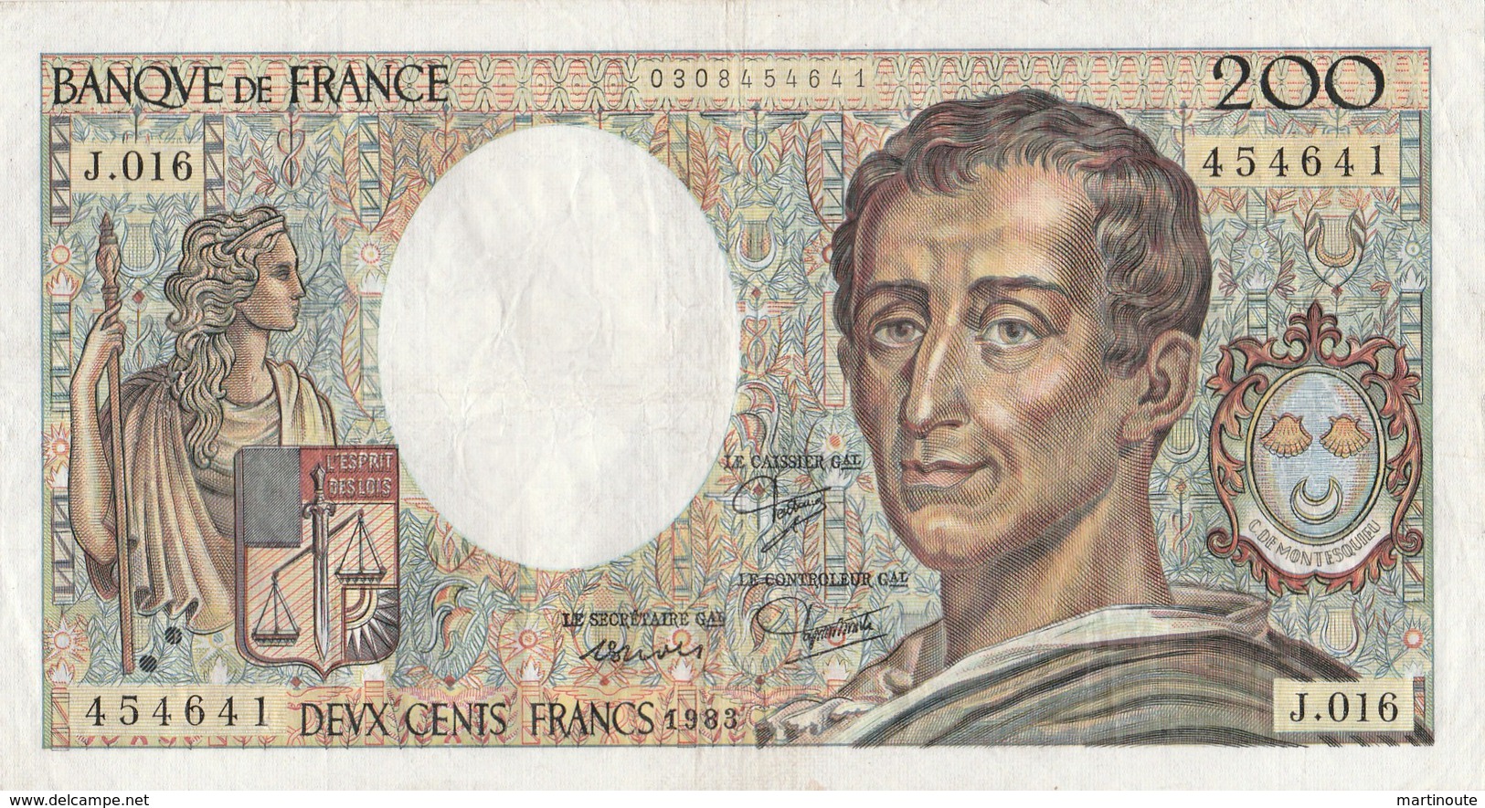 BILLET 200 FRANCS MONTESQUIEU - 200 F 1981-1994 ''Montesquieu''