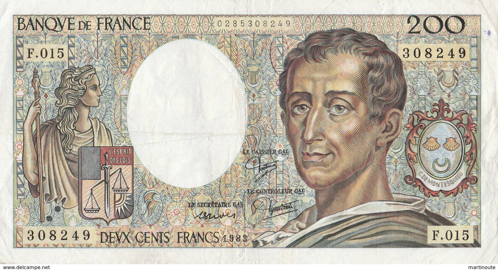 BILLET 200 FRANCS MONTESQUIEU - 200 F 1981-1994 ''Montesquieu''