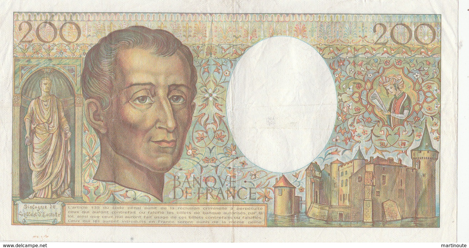 BILLET 200 FRANCS MONTESQUIEU - 200 F 1981-1994 ''Montesquieu''