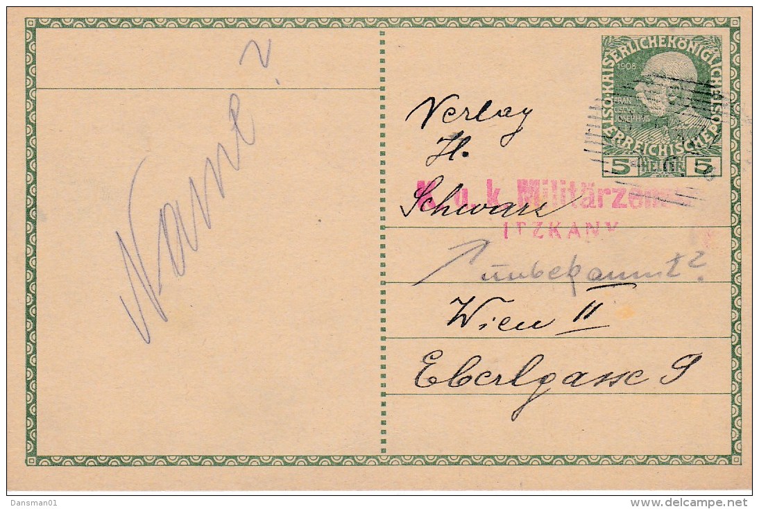POLAND 1915 WWI Postcard Itzkany Censored - ...-1860 Vorphilatelie