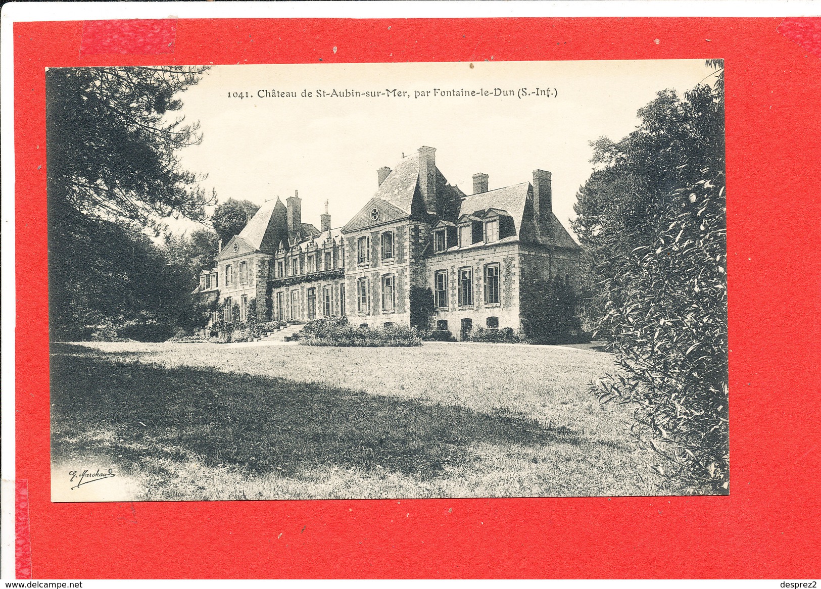 76 FONTAINE Le DUN Cpa Chateau De SAINT AUBIN Sur MER        1041 Edit Marchand - Fontaine Le Dun