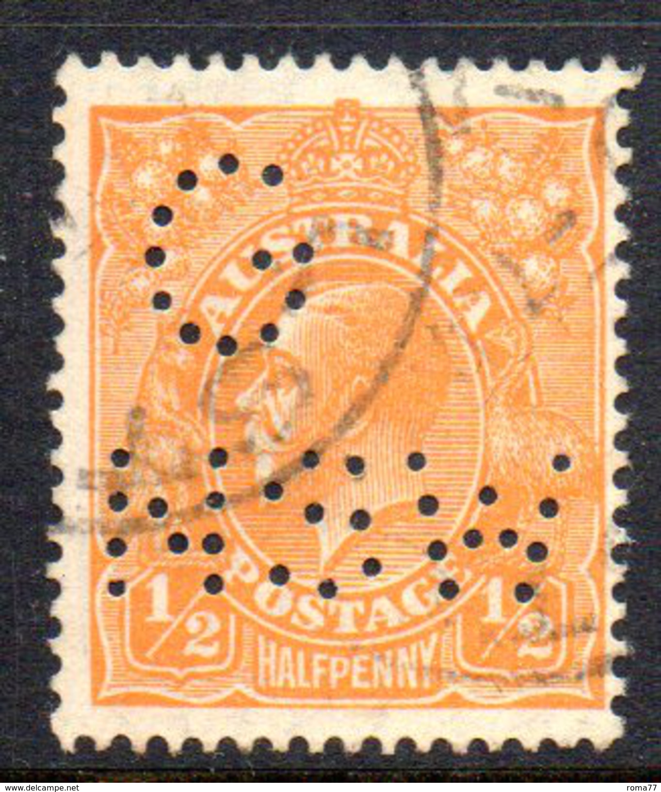 T1836 - AUSTRALIA 1/2 Pence Used WMK C Of A . Punctured G NSW - Gebraucht