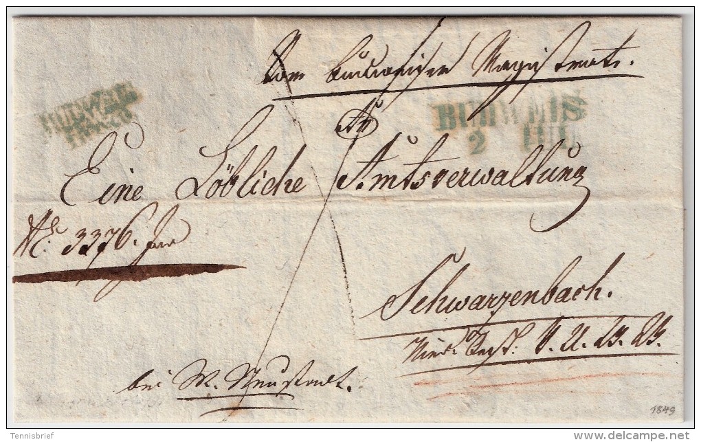 1849, Budweis , Selt.  " BUDWEIS-FRANCO " #6852 - ...-1850 Préphilatélie