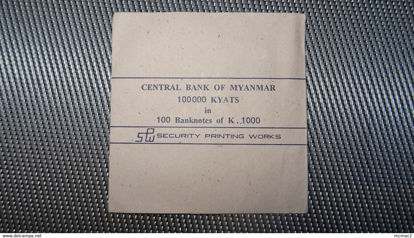 Central Bank Money Band From MYANMAR / BIRMA - For 100.000 Kyats 100x1000 Notes - Ohne Zuordnung