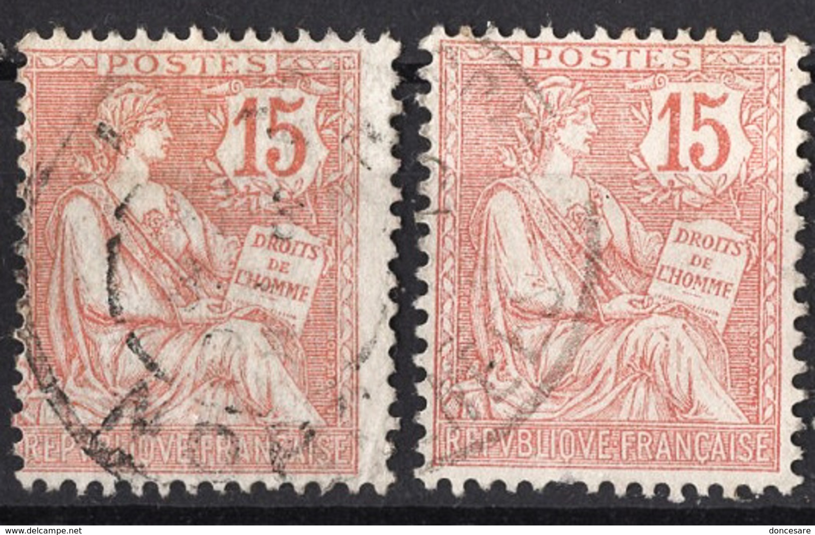 FRANCE 1900 / 1902 - LOT 2 X Y.T. N° 125 - OBLITERES - FD39 - Oblitérés