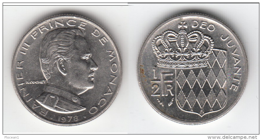 **** MONACO - 1/2 FRANC 1978 - DEMI FRANC 1978 - RAINIER III **** EN ACHAT IMMEDIAT !!! - 1960-2001 Nouveaux Francs