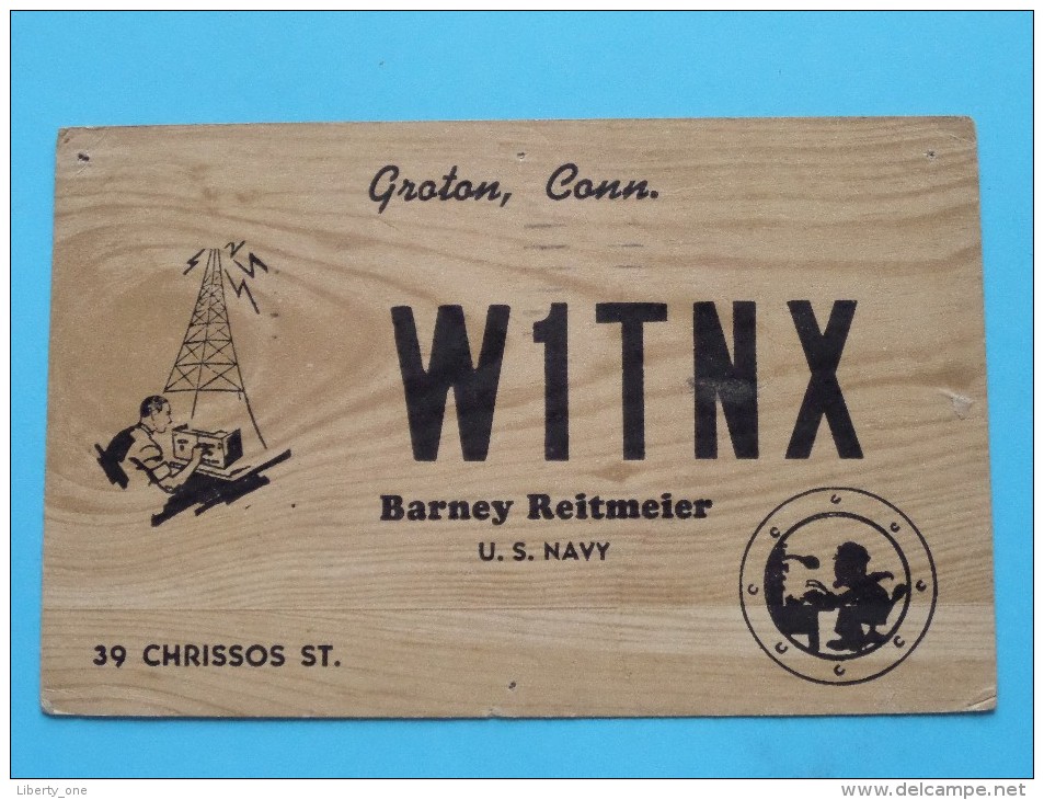W1TNX Barney Reitmeier U.S.Navy Groton Conn. ( To Hull England ) Anno 1953 ( Zie Foto Voor Details ) - Amateurfunk