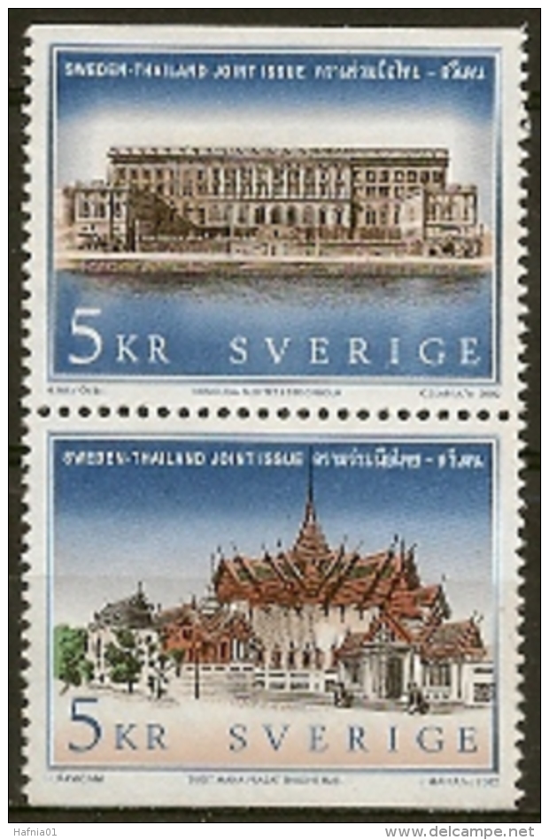 Czeslaw Slania. Sweden 2002. Royal Palaces. Joint Issues.  Michel 2220-21, Pair MNH. - Neufs