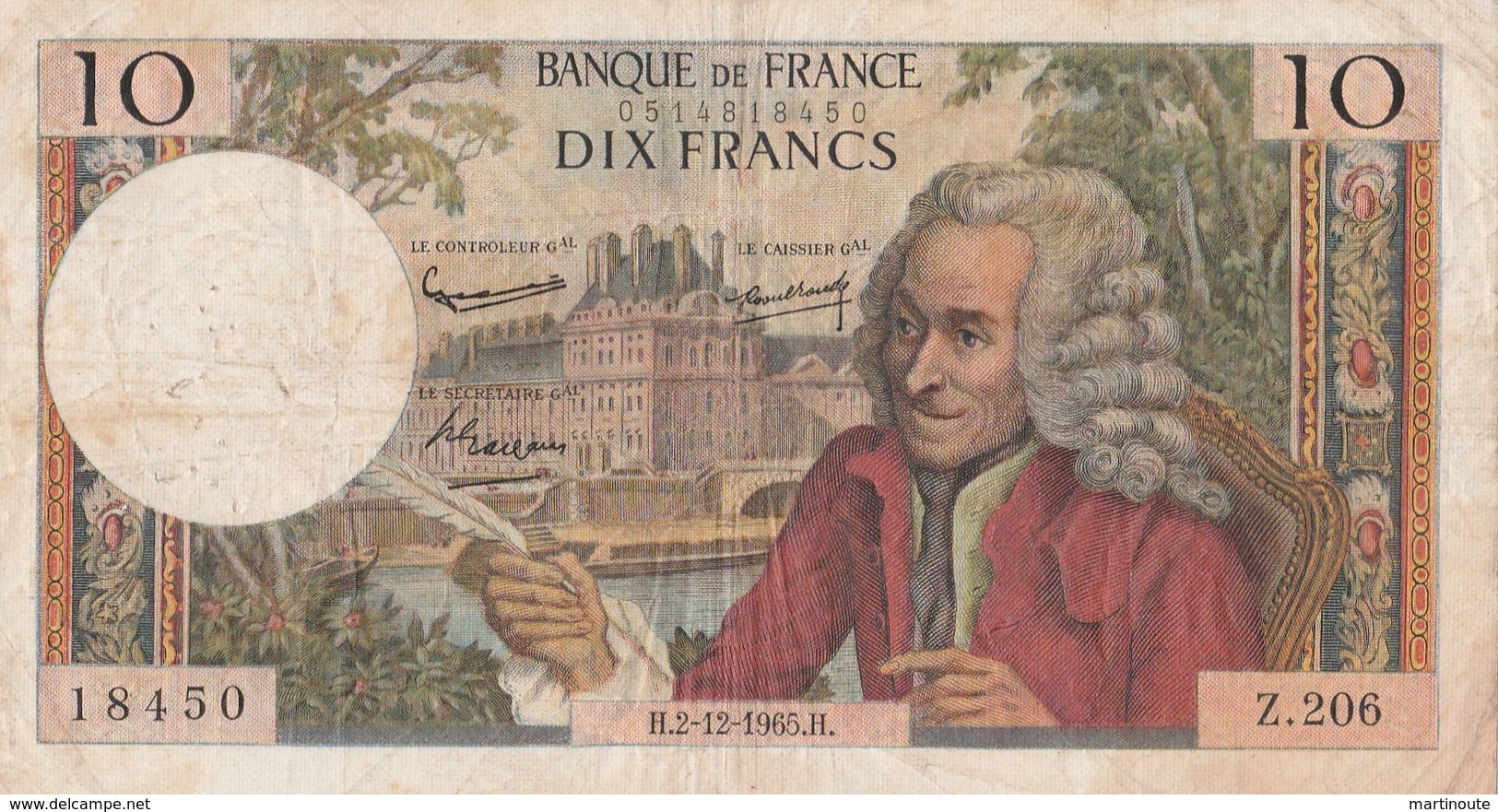 BILLET 10 FRANCS VOLTAIRE - 10 F 1963-1973 ''Voltaire''