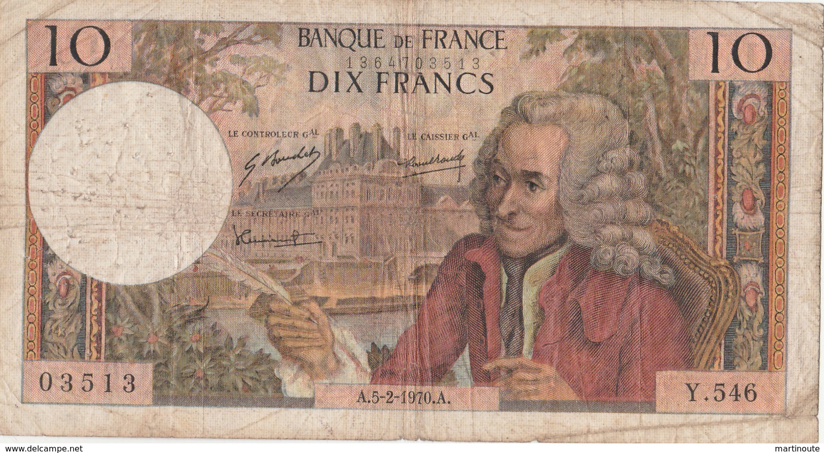 BILLET 10 FRANCS VOLTAIRE - 10 F 1963-1973 ''Voltaire''