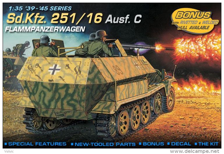 - DRAGON - Maquette Char Sd.Kfz. 251/16 Ausf.C Flammpanzerwagen - 1/35°- Réf 6202 - Véhicules Militaires