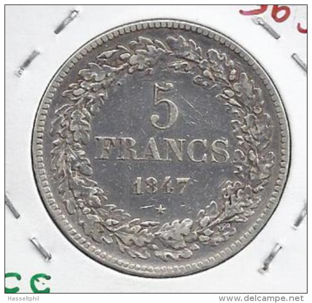 LEOPOLD I  5 Frank  1847    ZEER FRAAI -   -  M13 - 5 Francs