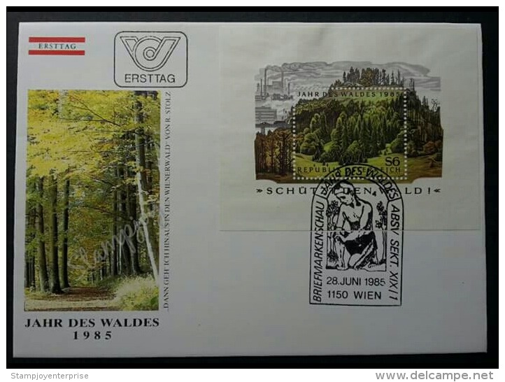 Austria Forest 1985 Tree Jungle Plant (miniature FDC) - Otros & Sin Clasificación