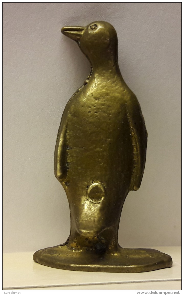 Petite Figurine Animalière En BRONZE  Représentant Un PINGOUIN -  Hauteur 5.50cm - Bronzes