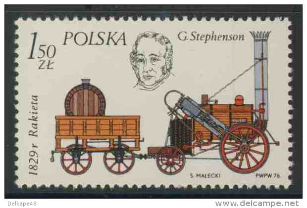 Poland Polska Polen 1976 Mi 2429 YT 2264 ** George Stephenson (1781-1848) + His Locomotive “Rocket”(1829) - Treinen