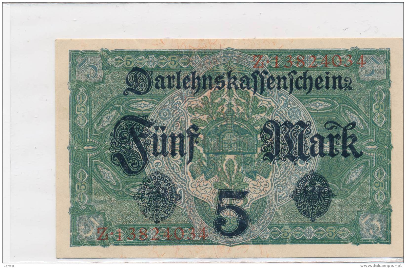 Billets - B2401 -  Allemagne - Billet  5 Mark 1917  ( Type, Nature, Valeur, état... Voir Double  Scans) - 5 Mark