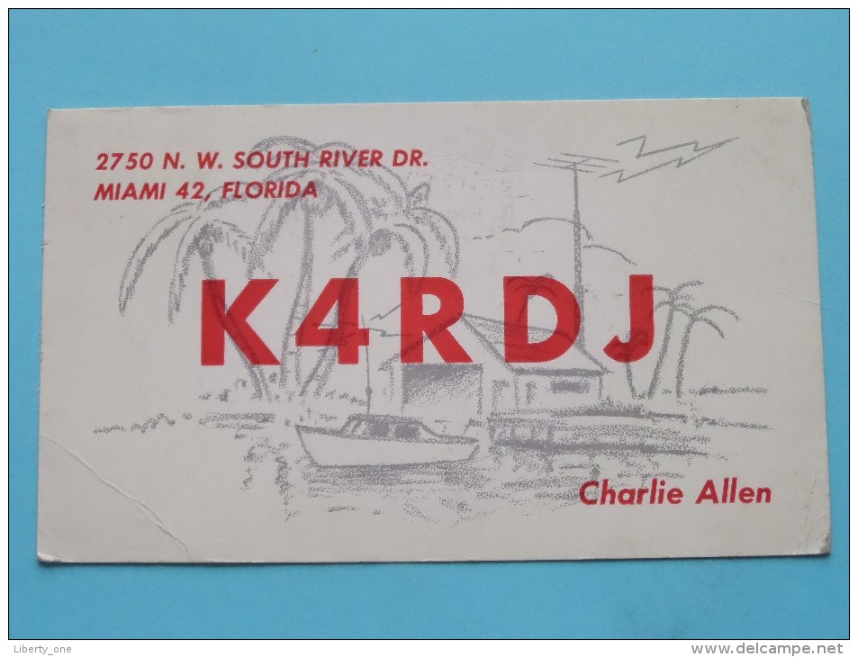 K4RDJ ( Charlie Allen ) Miami Florida USA ( To Hull England ) Anno 1960 ( Zie Foto Voor Details ) - Radio Amateur