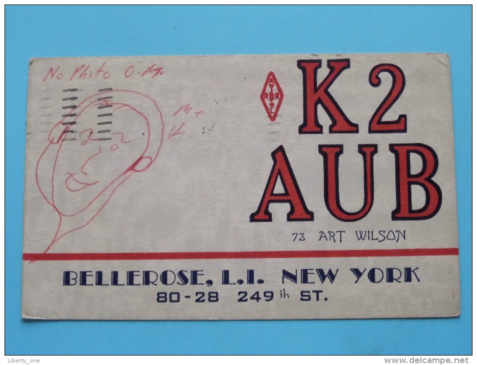 K2AUB ( Art Wilson ) Bellerose L.I. New YorkUSA ( To Hull England ) Anno 1956 ( Zie Foto Voor Details ) - Radio Amateur