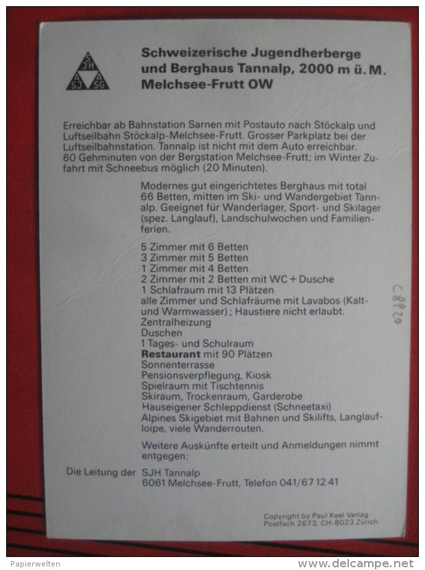 Kerns (OW) Melchsee-Frutt - Mehrbildkarte "Tannalp" / Werbekarte Jugendherberge - Kerns