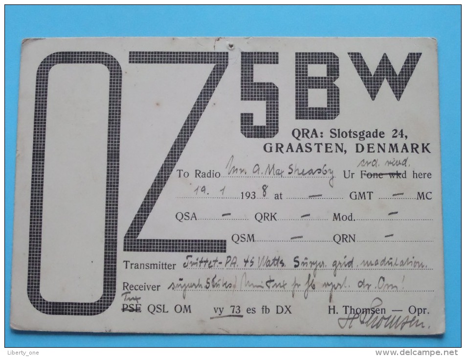 OZ5BW ( H. Thomsen ) GRAASTEN DENMARK ( To Birmingham England ) Anno 1968 ( Zie Foto Voor Details ) - Radio Amateur