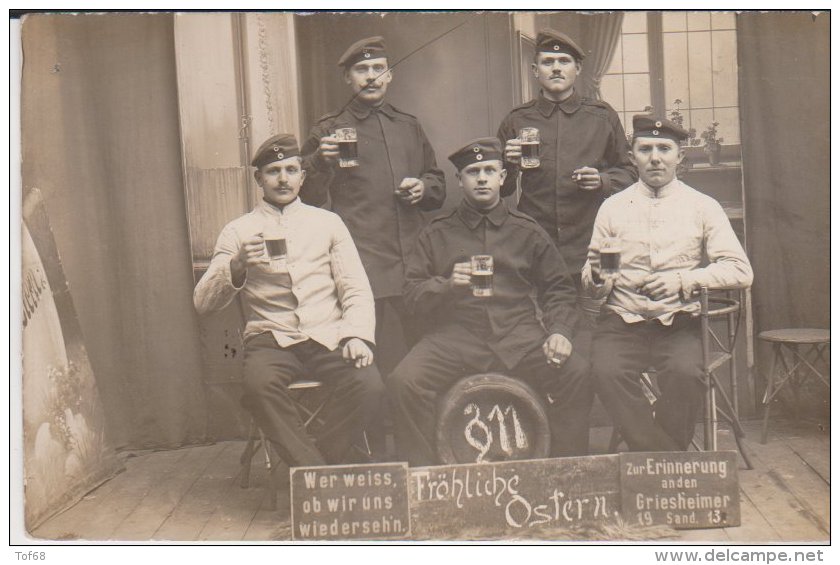 Truppenübungsplatz Griesheimer Sand 1913 Soldaten Fröliche Ostern - Griesheim