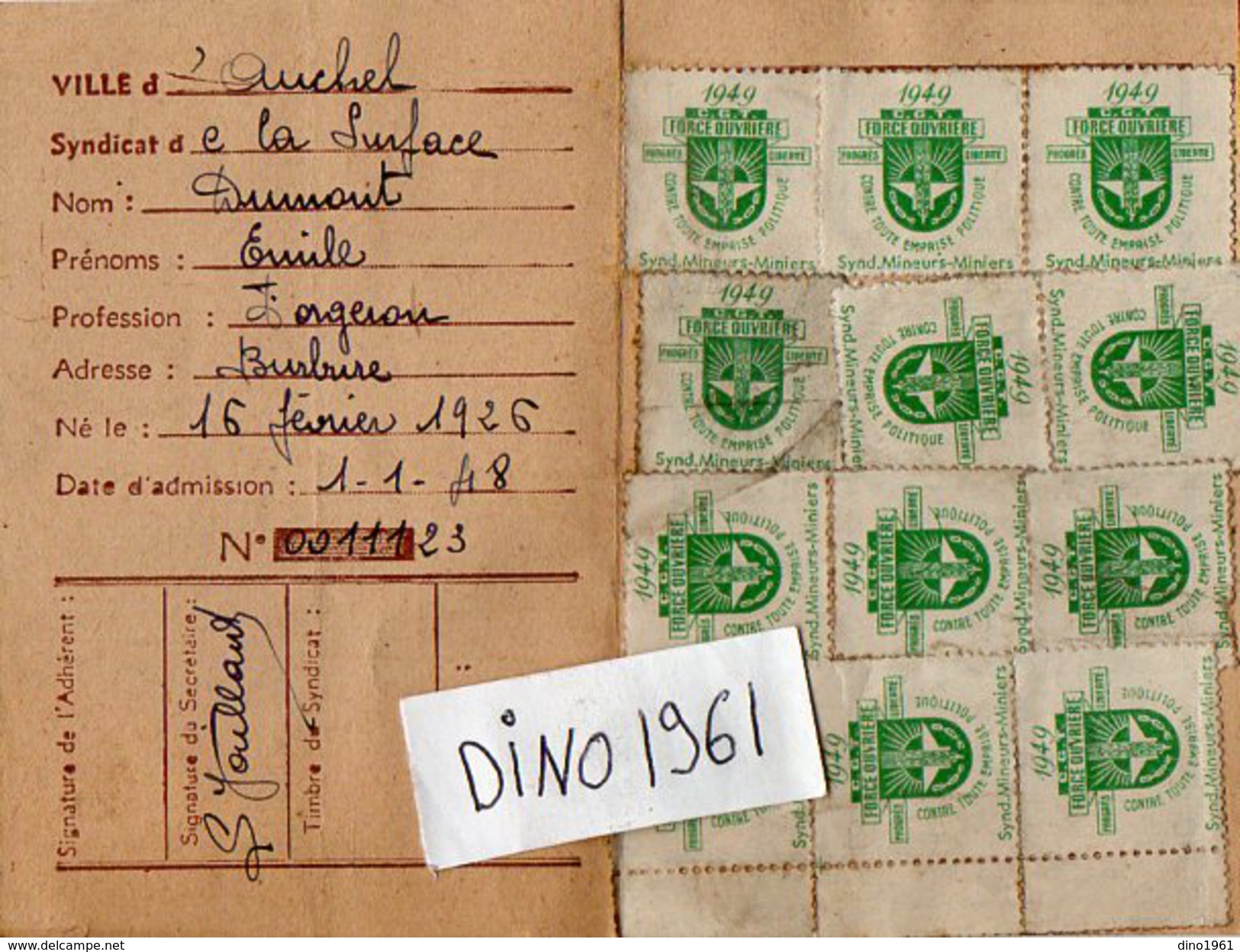 VP6623 - Carte Confédérale De La C.G.T - Syndicat De La Surface - Ville De AUCHEL - Sonstige & Ohne Zuordnung