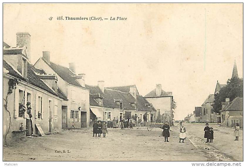 -ref-N644- Cher - Thaumiers -  La Place - Carte Bon Etat - - Thaumiers