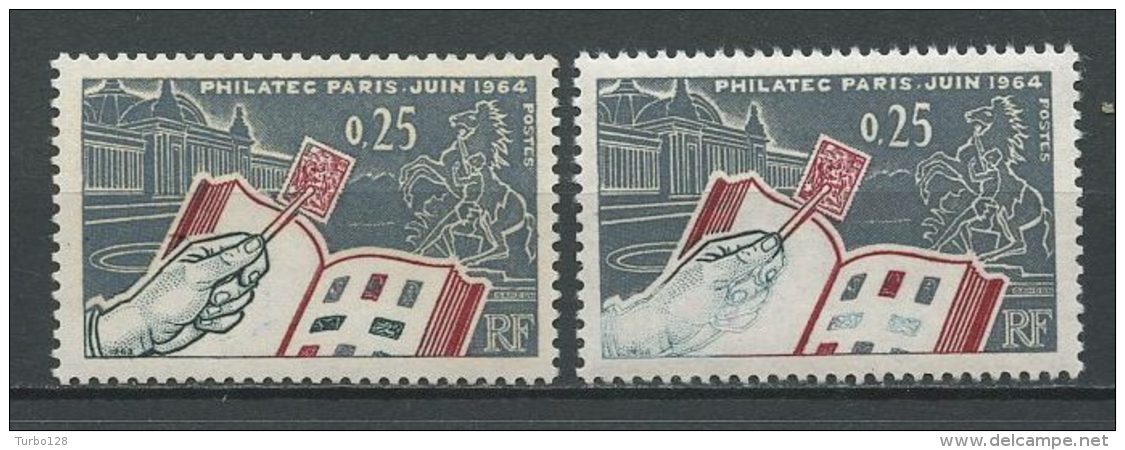 FRANCE 1963 ...Rare... Maury N° 1403b Main Blanche ** Neuf MNH Luxe Cote 50 € Philatec 64 Chevaux Grand Palais - Unused Stamps