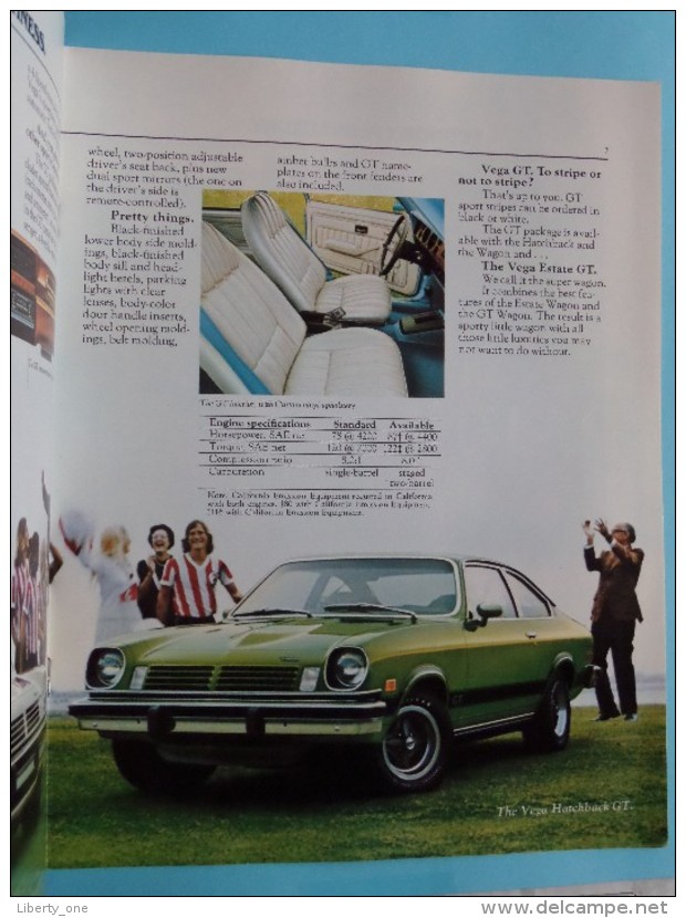 VEGA ´75 - GM CHEVROLET Makes sense for America - 12 Pages September 1974 ( zie Foto´s voor detail ) !