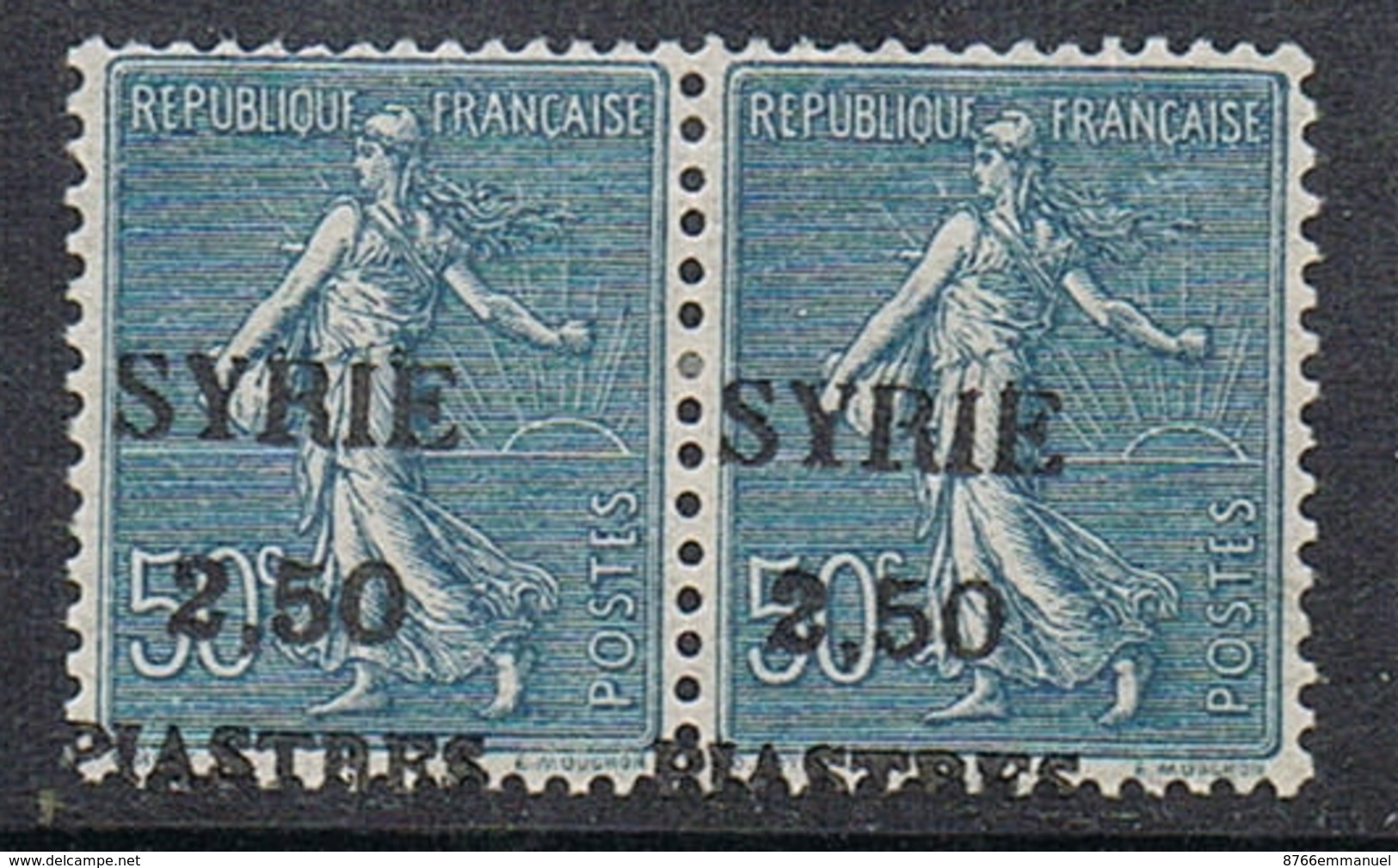 SYRIE N°113 N** En Paire Avec Variété Surcharge à Cheval - Unused Stamps