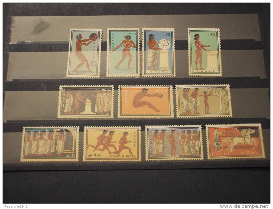 GRECIA - 1960 OLIMPIADI/ARTE  11 VALORI - NUOVI(++) - Unused Stamps