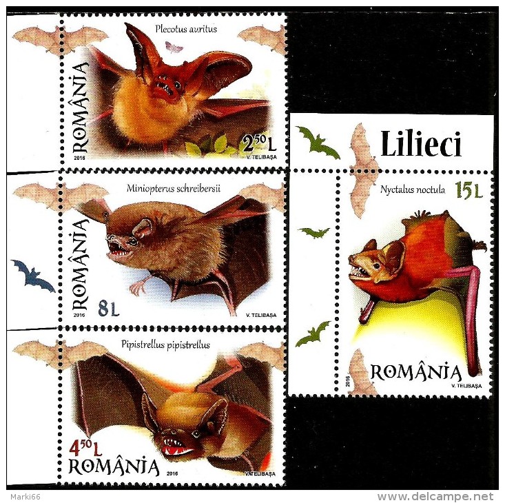 Romania - 2016 - Bats - Mint Stamp Set - Unused Stamps