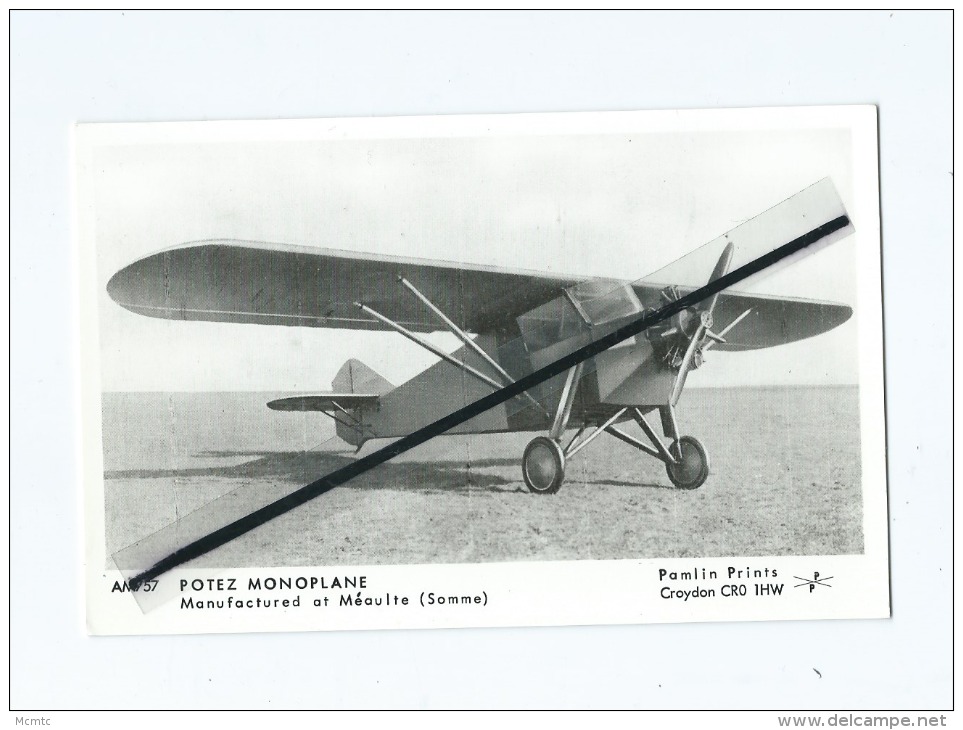 Carte -  AM55 - Potez Monoplane- Manufactured At Méaulte (Somme )  Avion Aviation - Meaulte